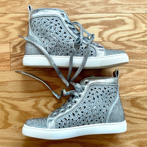 Lady Couture silver high tops - Women’s 37 - Picture 1 of 4